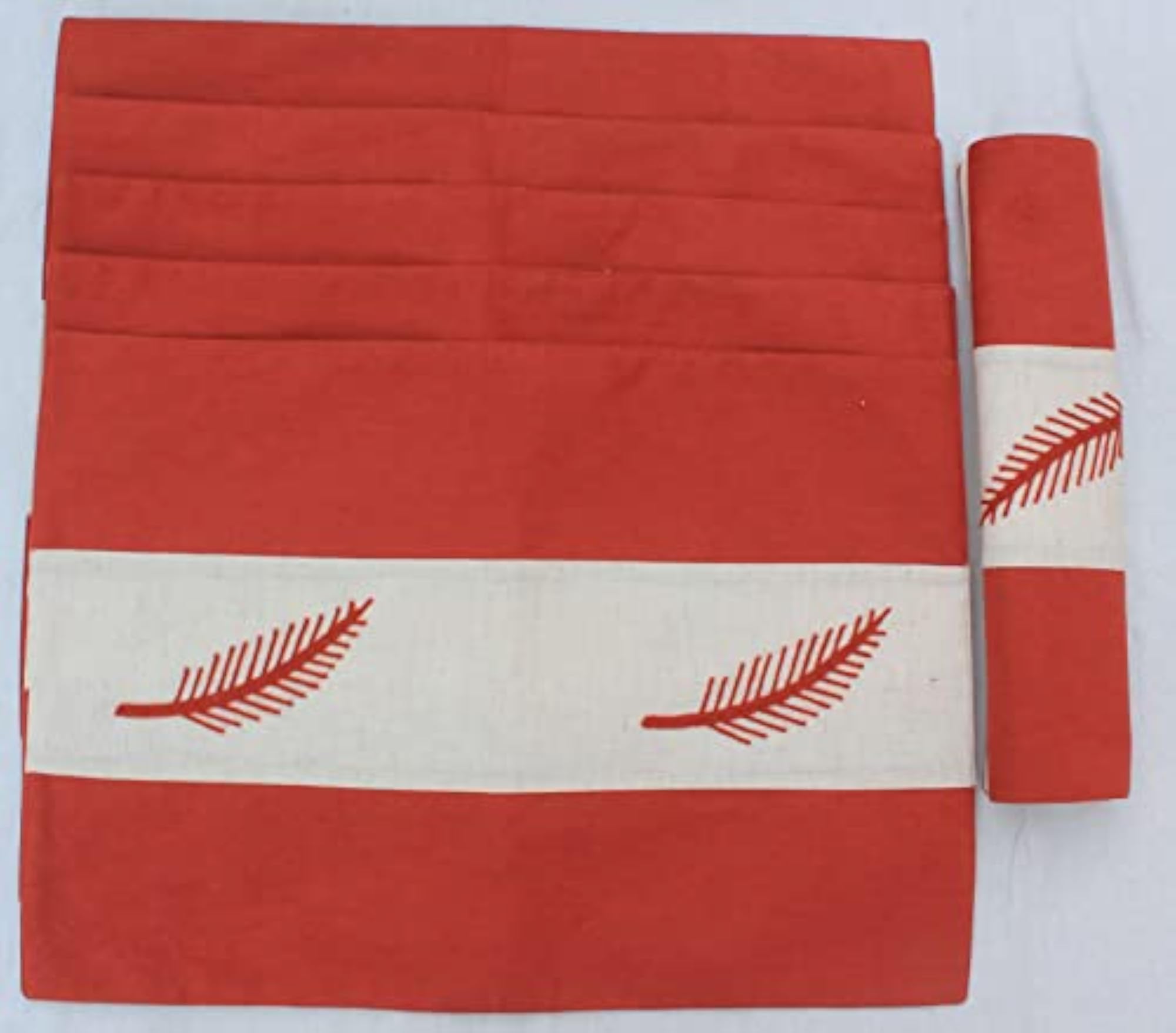 Cotton Adornado Leaf Embroidery Rectangle Table Cover
